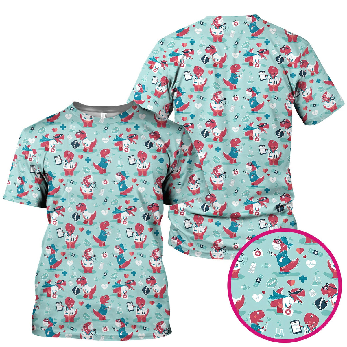 Dinosaur Doctor Nurse Scrub Top