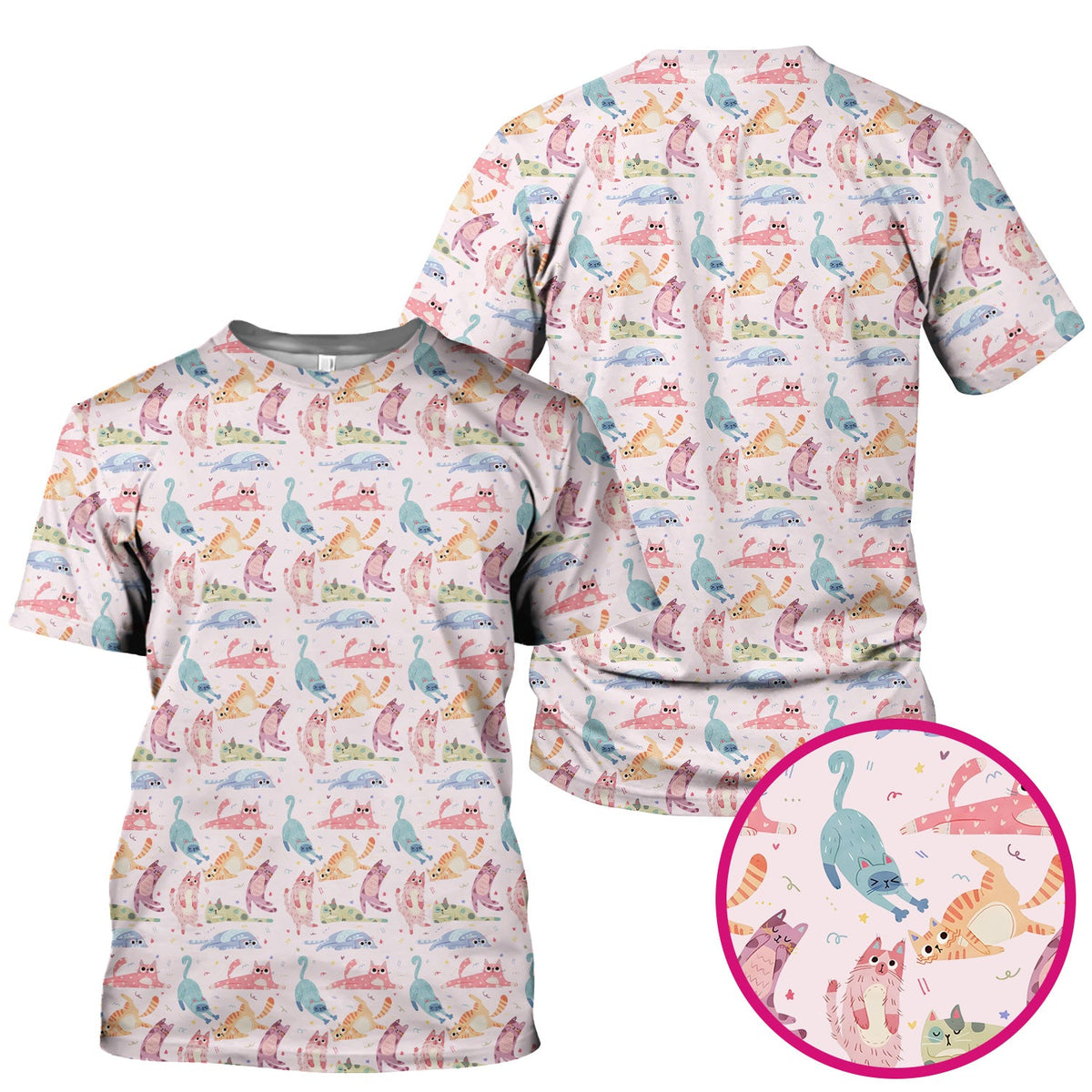 Pastel Cat Nurse Scrub Top