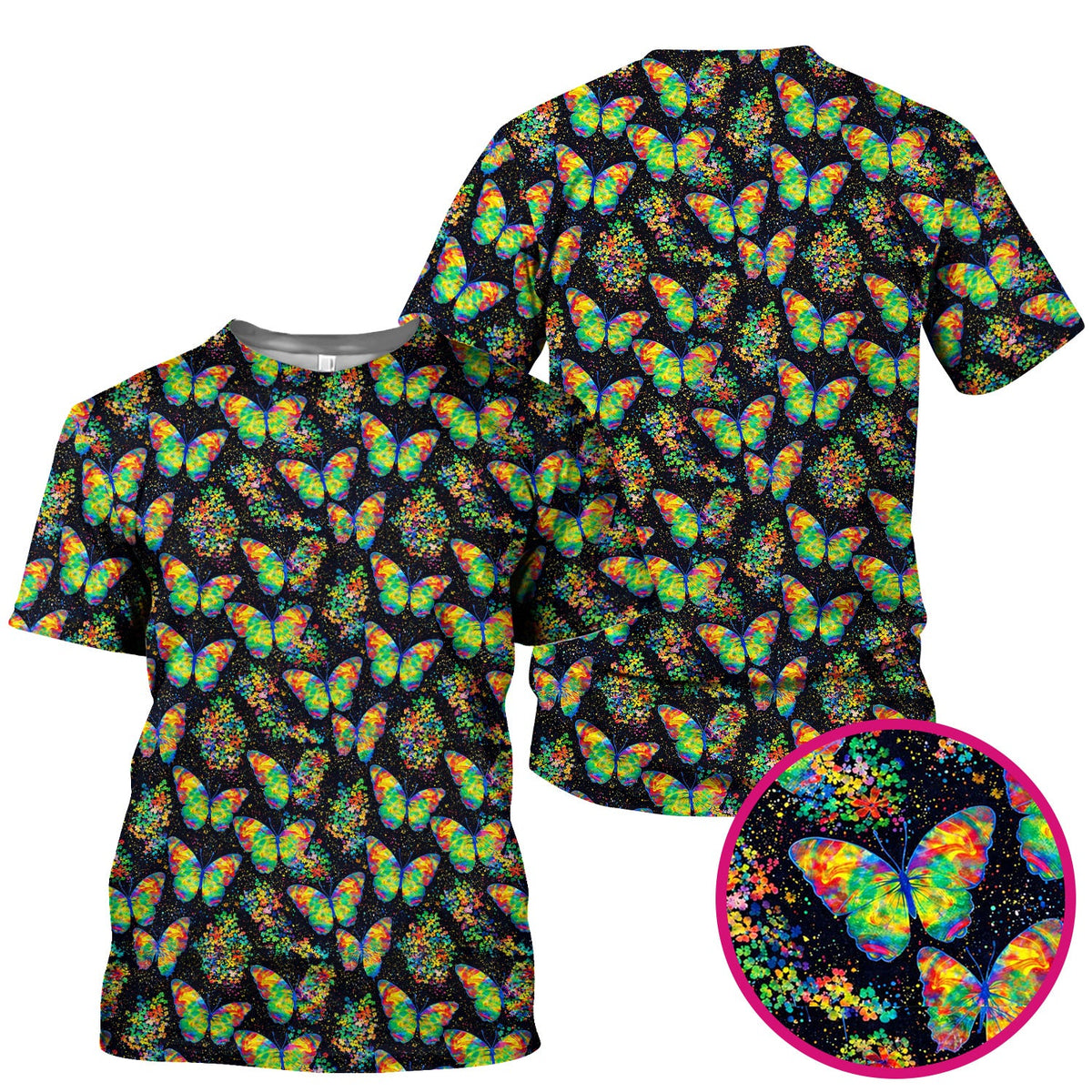 Rainbow Butterfly Galaxy Nurse Scrub Top