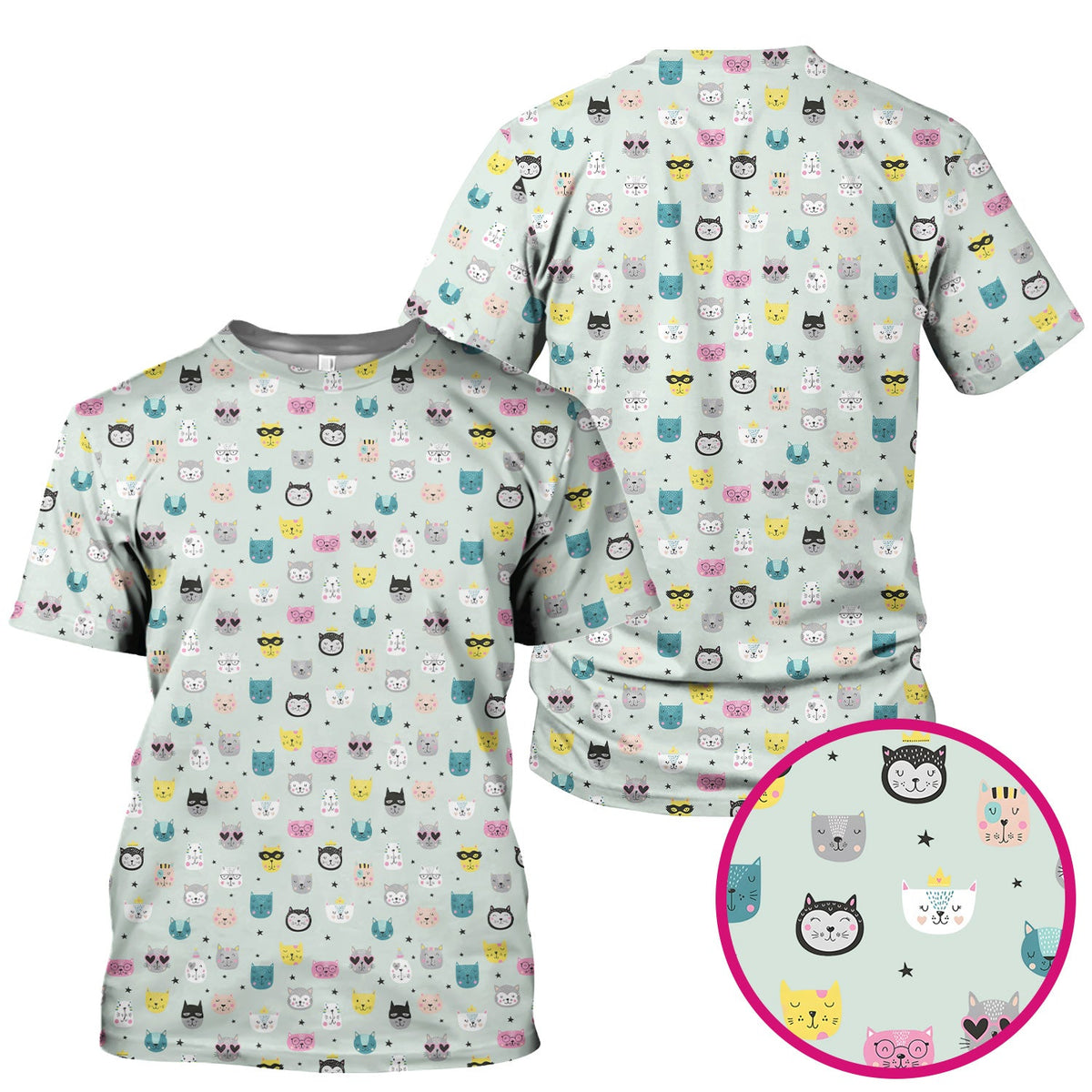 Colorful Cat Nurse Scrub Top