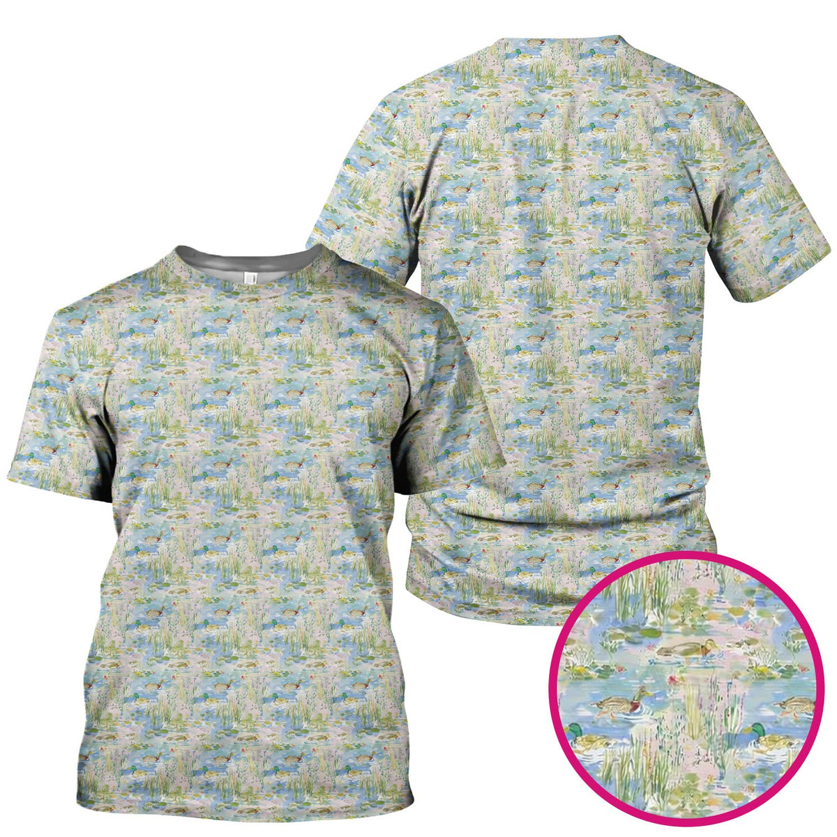 Ducks In Pond Nurse Scrub Top