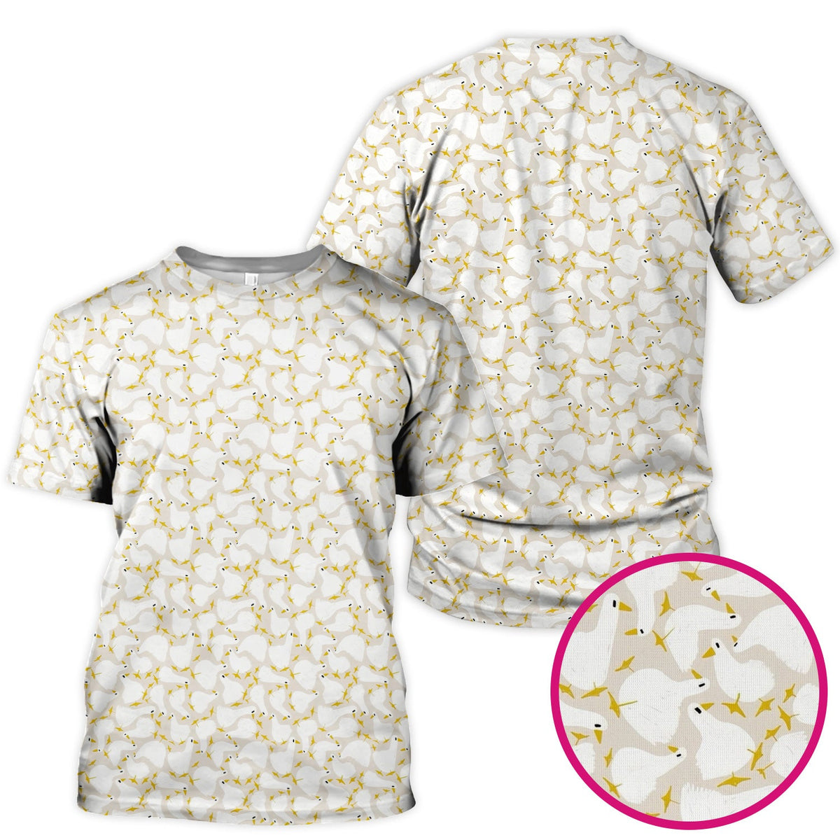 White Goose Yellow Star Nurse Scrub Top