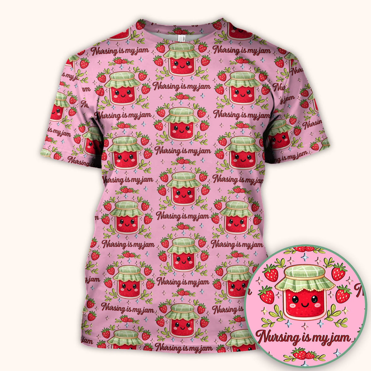Strawberry Jam Nurse Scrub Top