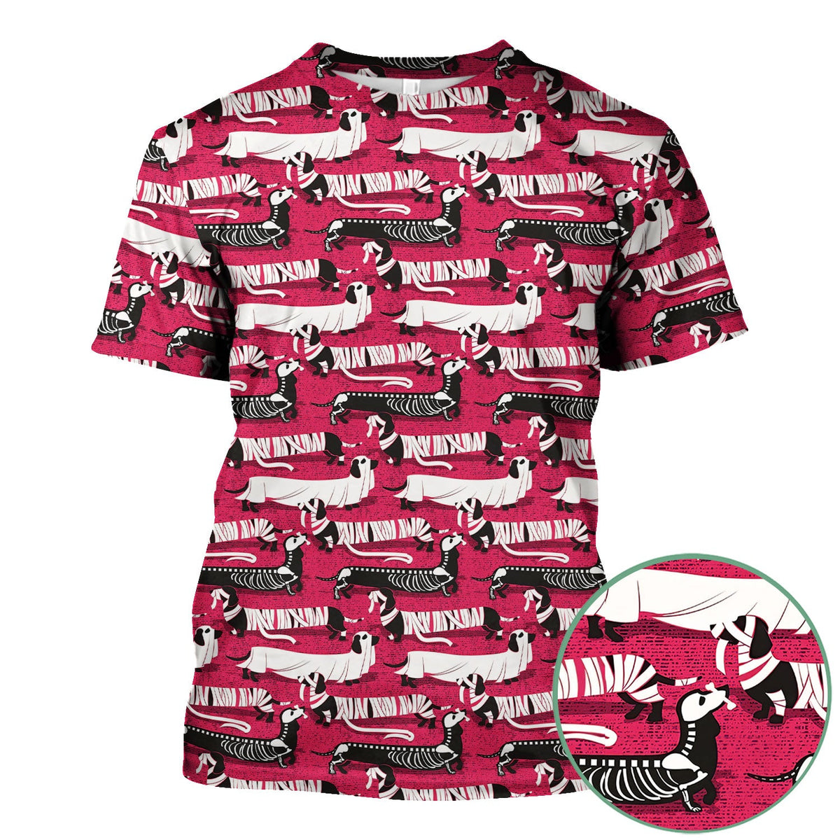 Dachshund Skeleton Nurse Scrub Top - Halloween Gift