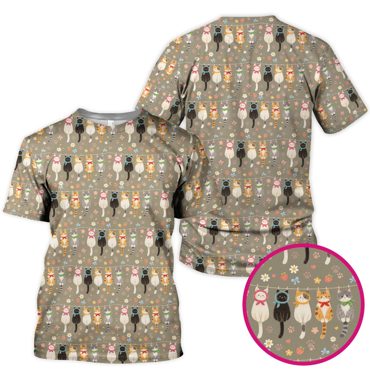 Cat Clothesline Nurse Scrub Top