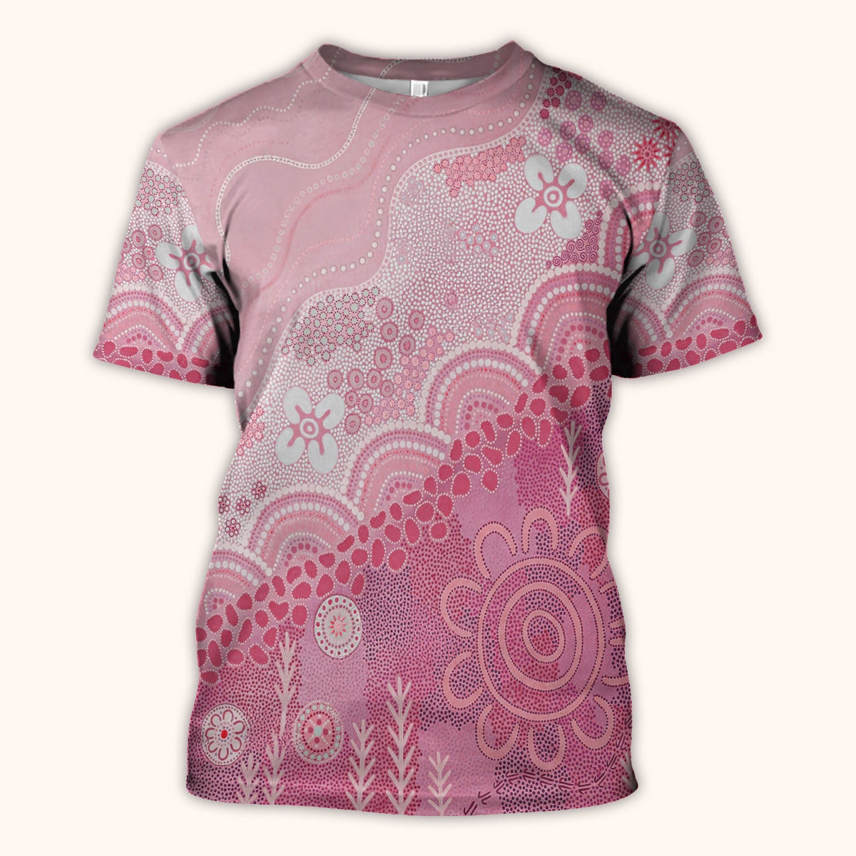 Floral Mandala Dot Pattern Medical Scrub Top, Comfortable Scrubs for Nurses