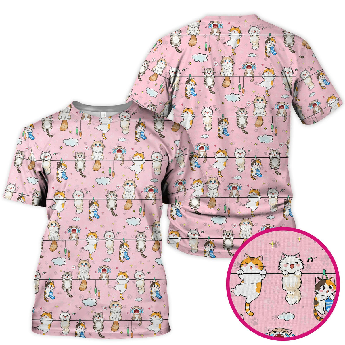 Cats With Cute Expressions Nurse Scrub Top