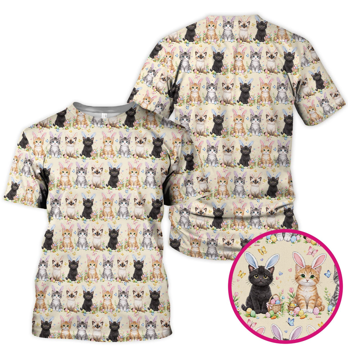 Kitten Bunny Ears Nurse Scrub Top - Easter Gift