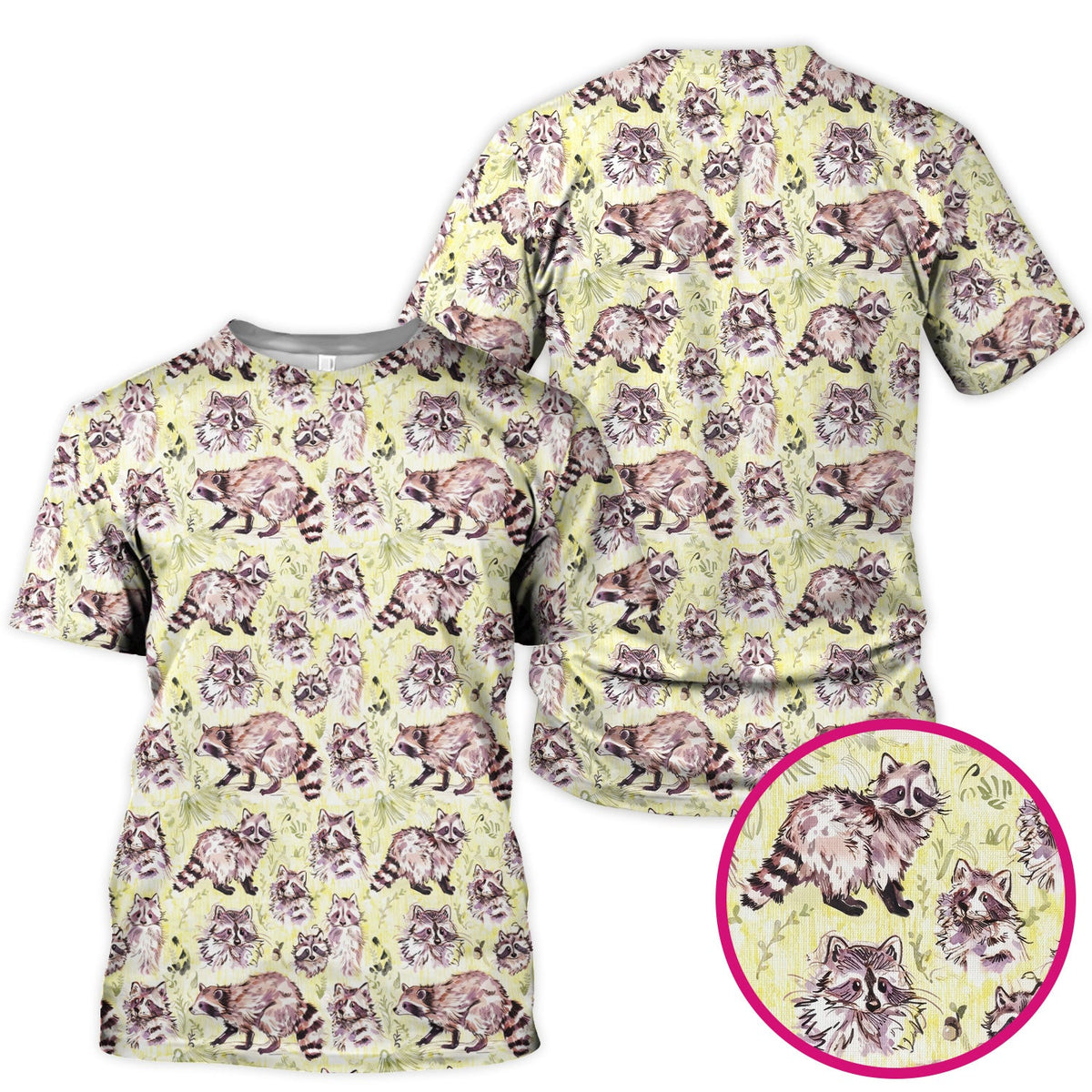 Woodland Raccoon Forest Nurse Scrub Top