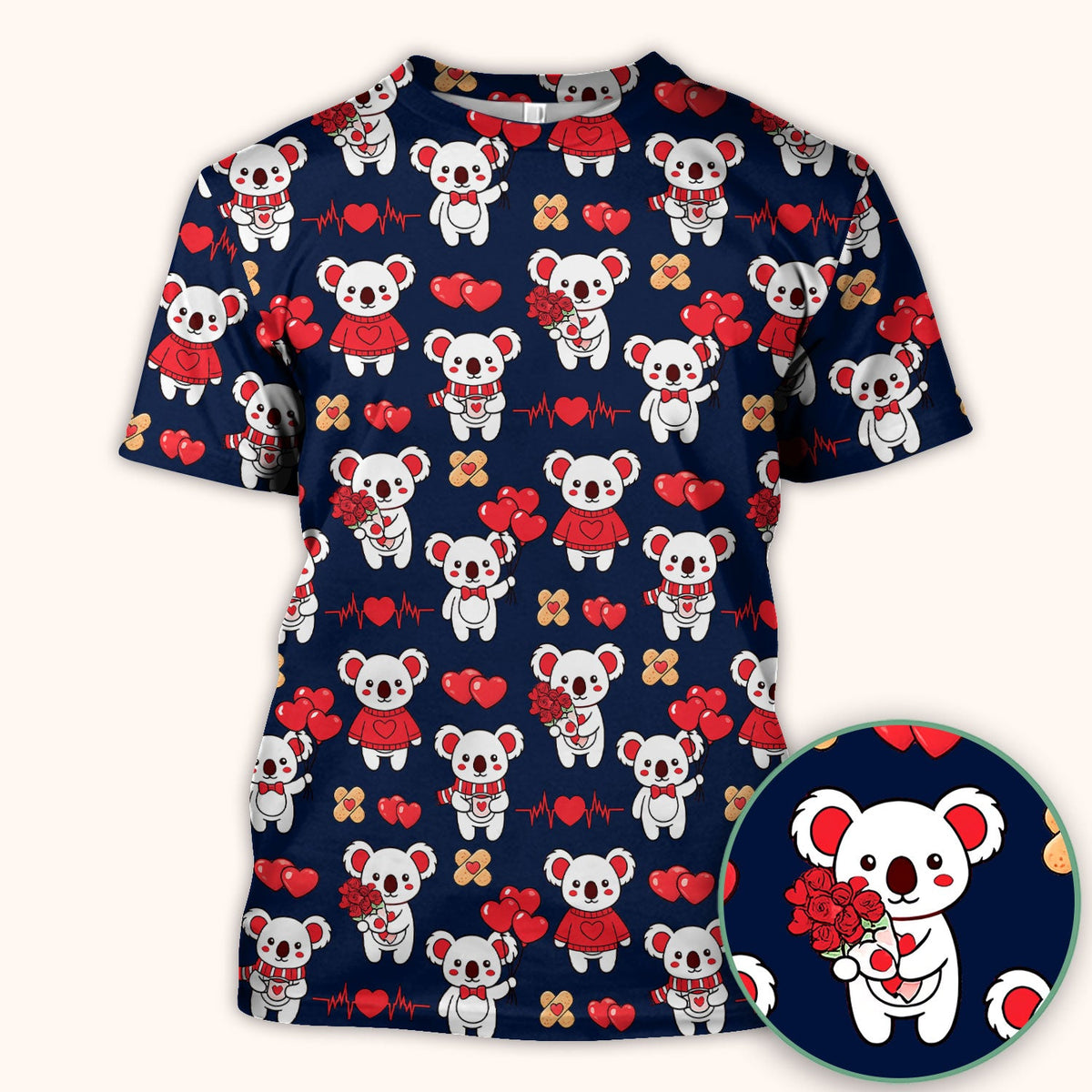Sweet Koala Scrub Top - Valentines Day Gift For Nurse