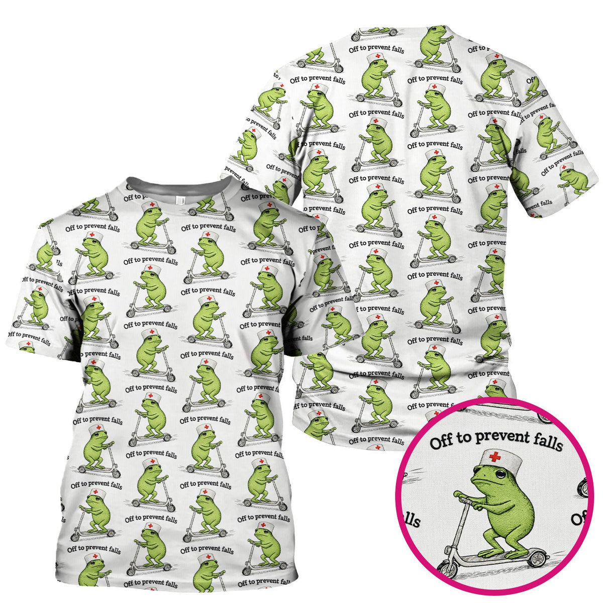 Funny Nurse Scrub Top, Off To Prevent Falls Nursing Shirt, Breathable Fabrics Nursing Uniform