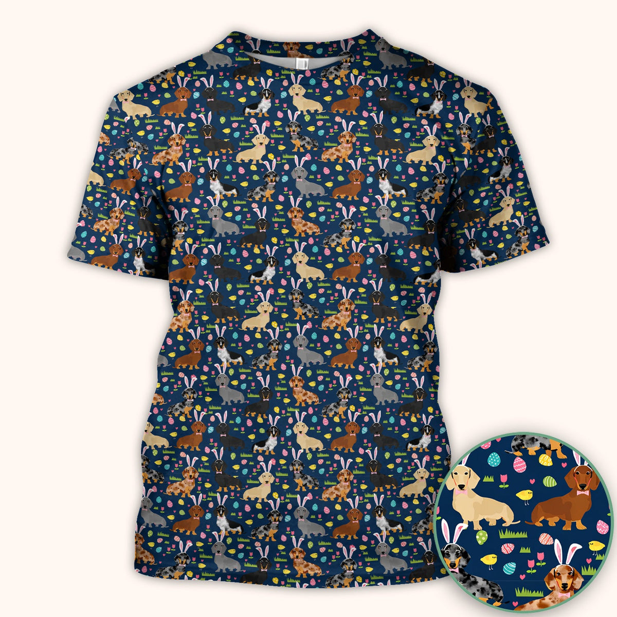 Dachshund Dog Nurse Scrub Top - Easter Gift