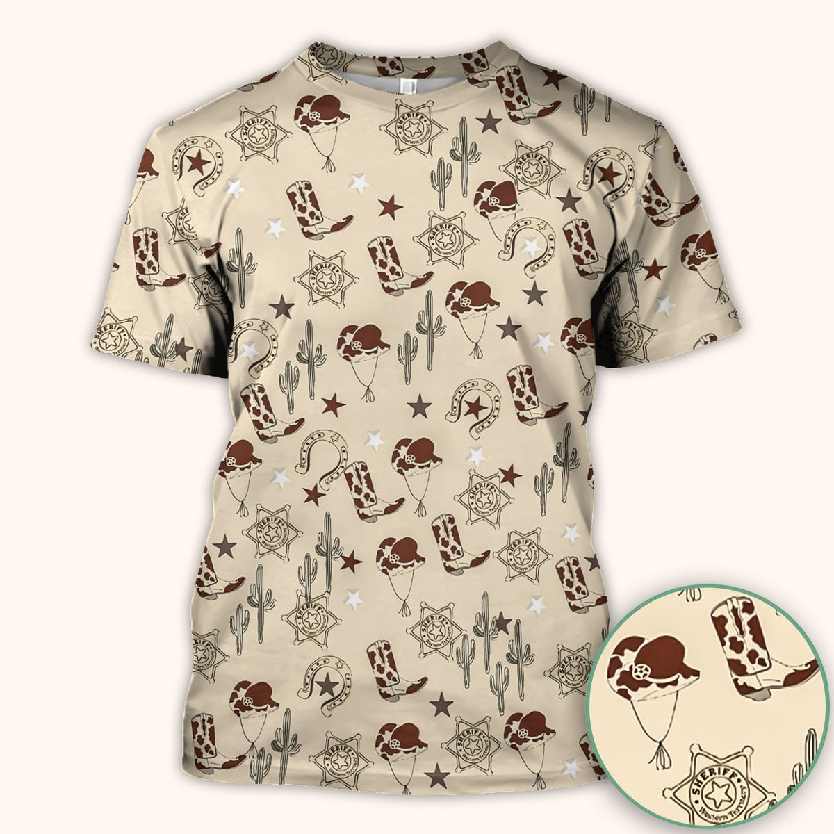 Cowboy Hats & Boots Nurse Scrub Top