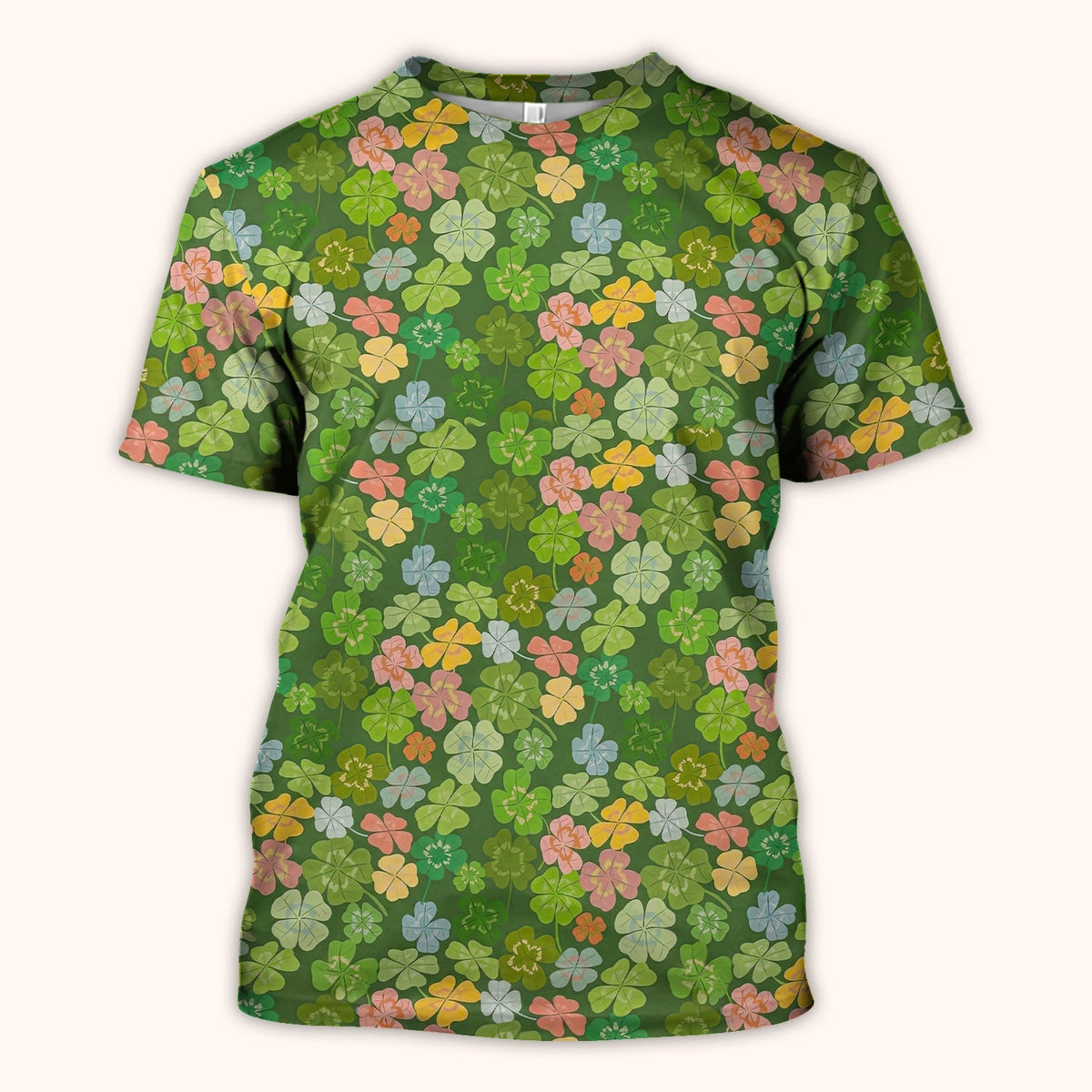 Colorful Shamrock Clover Nurse Scrub Top