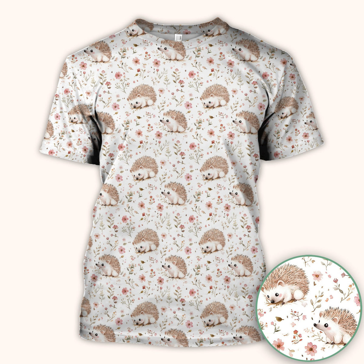 Hedgehog Wildflower Garden Nurse Scrub Top