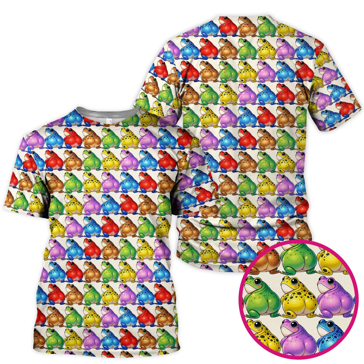Colorful Frogs Nurse Scrub Top