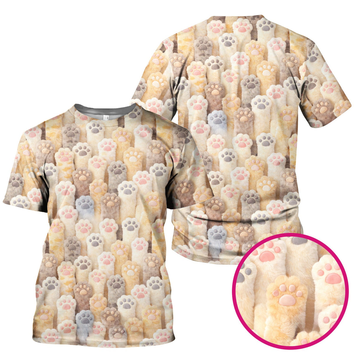 Fluffy Cat Paw Nurse Scrub Top