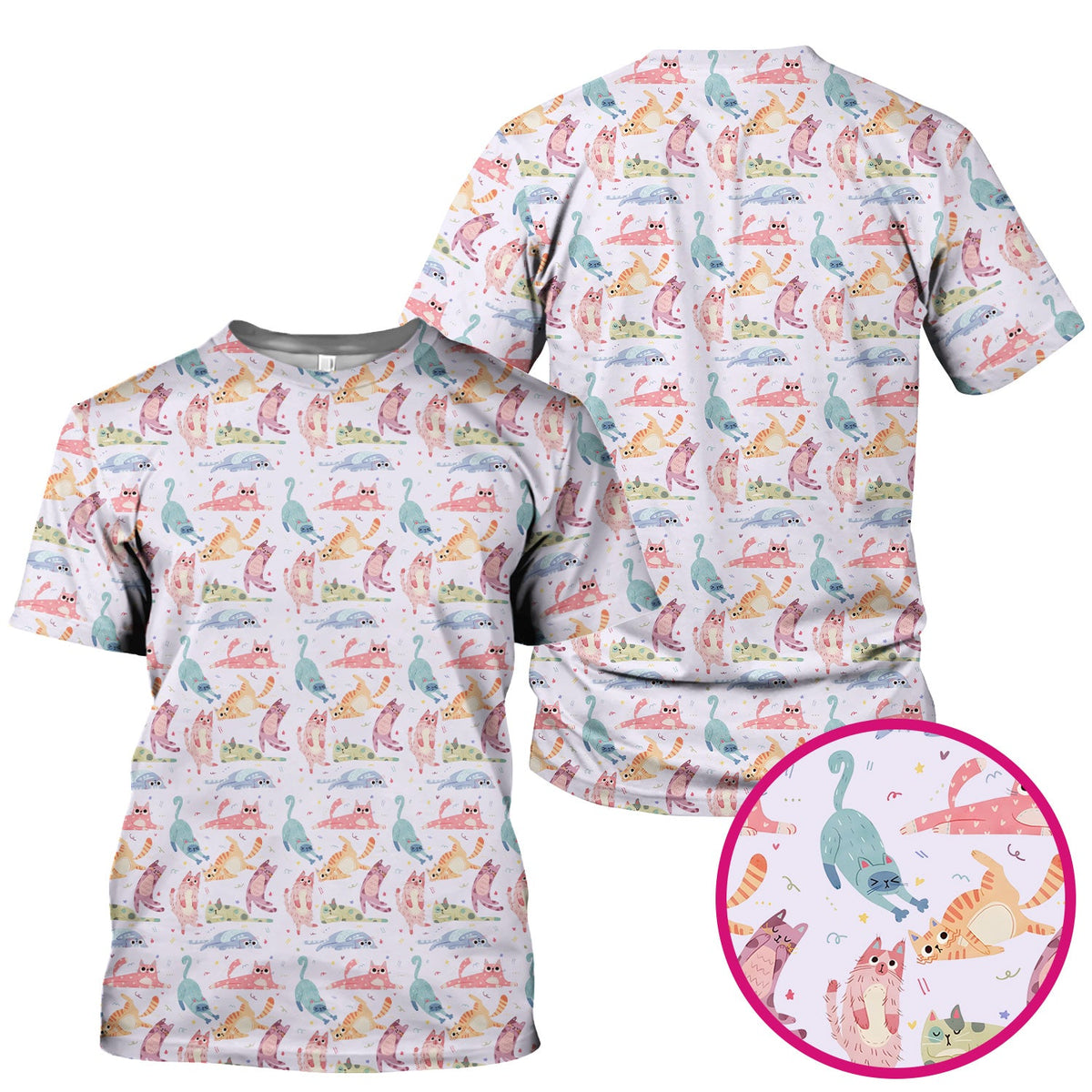 Pastel Cat Nurse Scrub Top