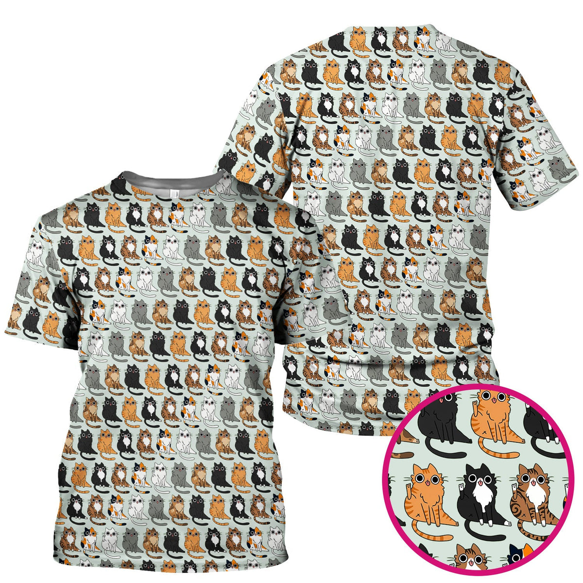 Cat Pattern Nurse Scrub Top
