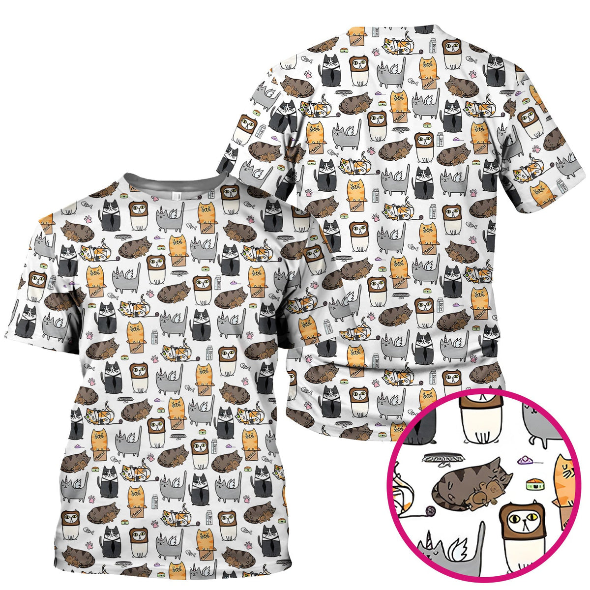Lazy Cat Doodle Cozy Kitty Nurse Scrub Top