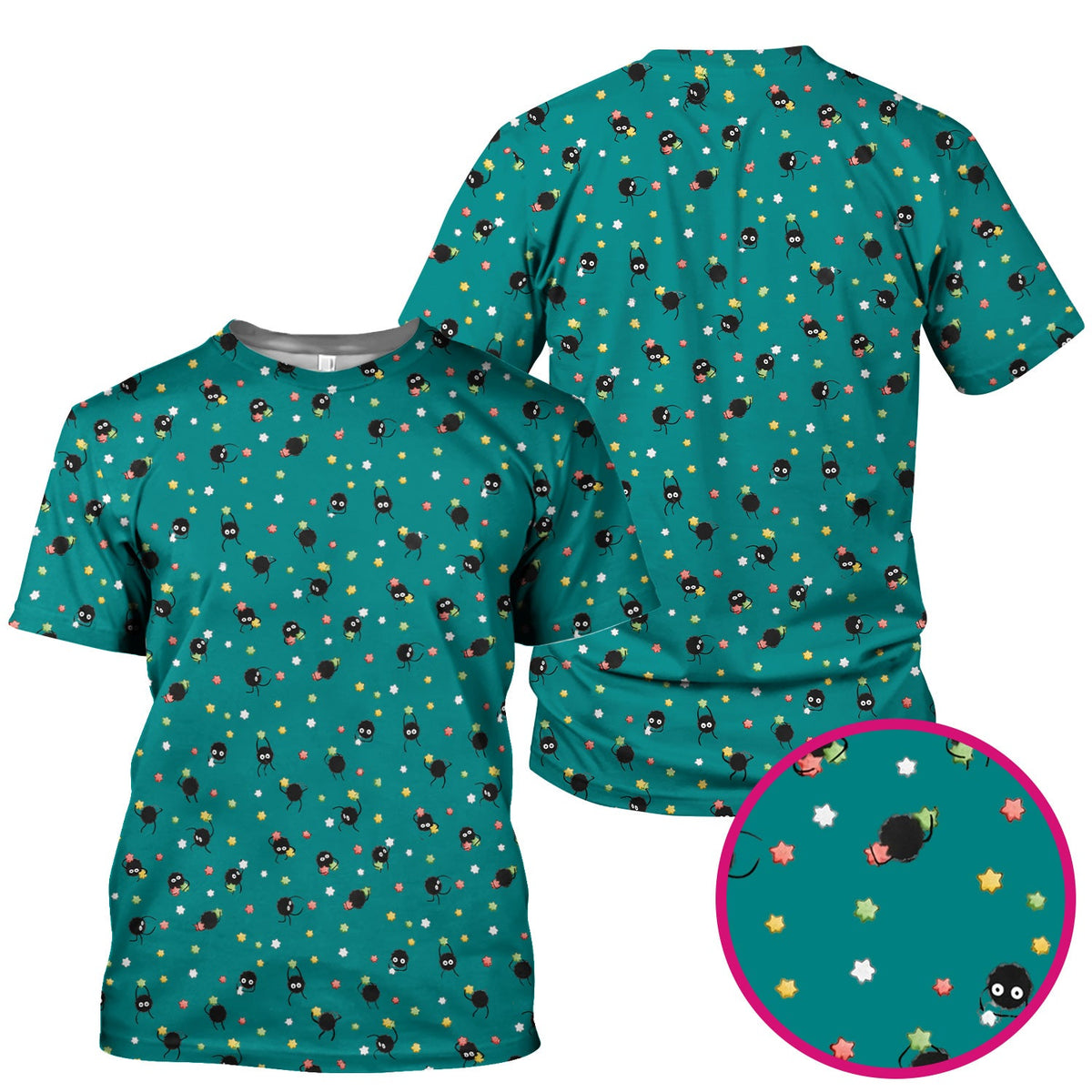 Funny Spider Pattern  Scrub Top, Cartoon Spider Pattern Nursing Uniform For Women