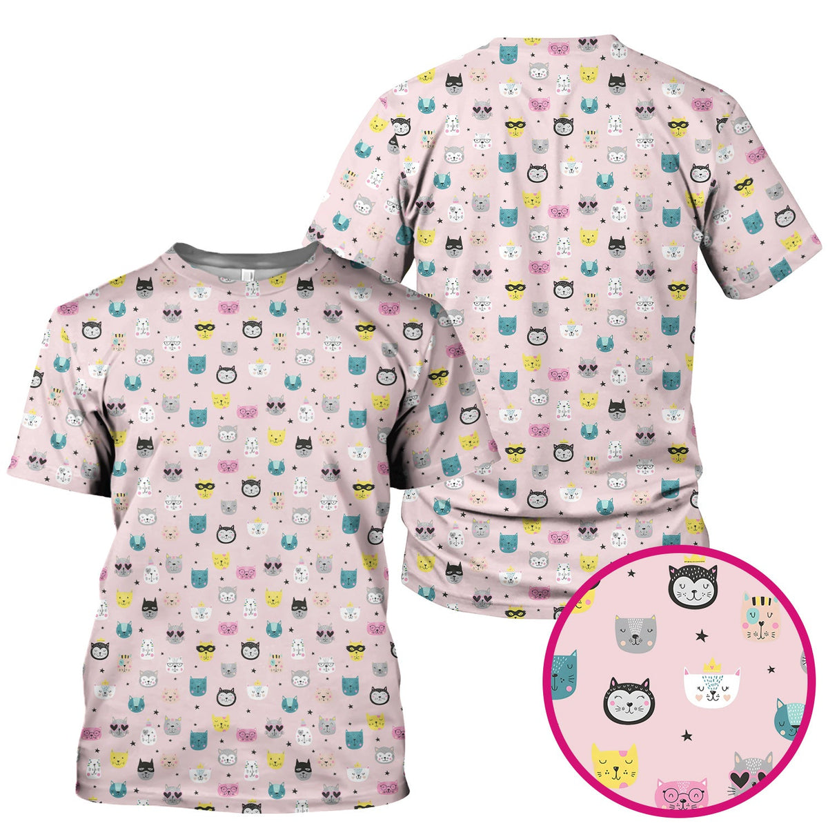 Colorful Cat Nurse Scrub Top