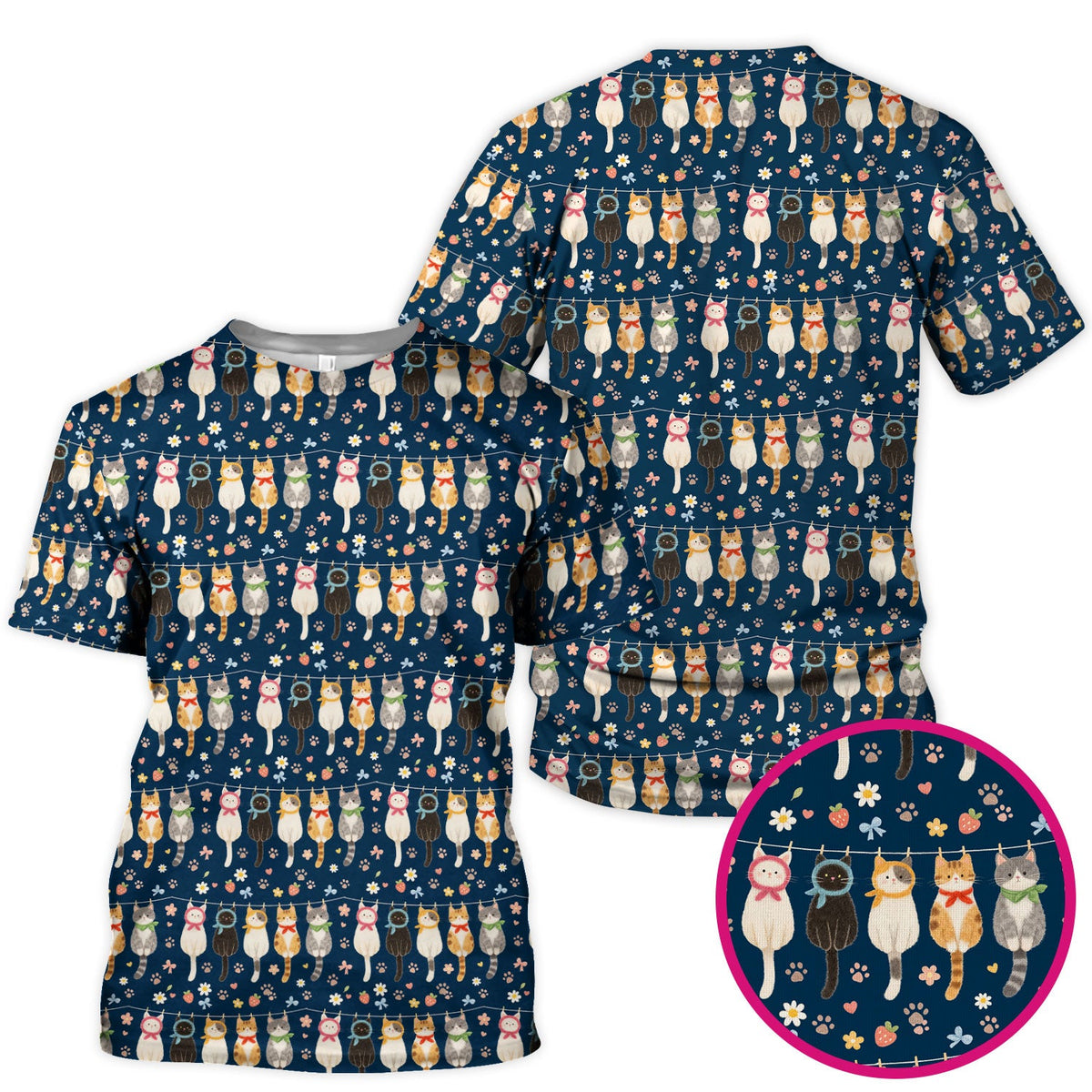 Cat Clothesline Nurse Scrub Top