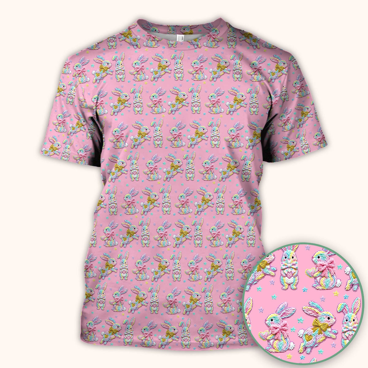 Cartoon Bunny Nurse Scrub Top - Easter Gift