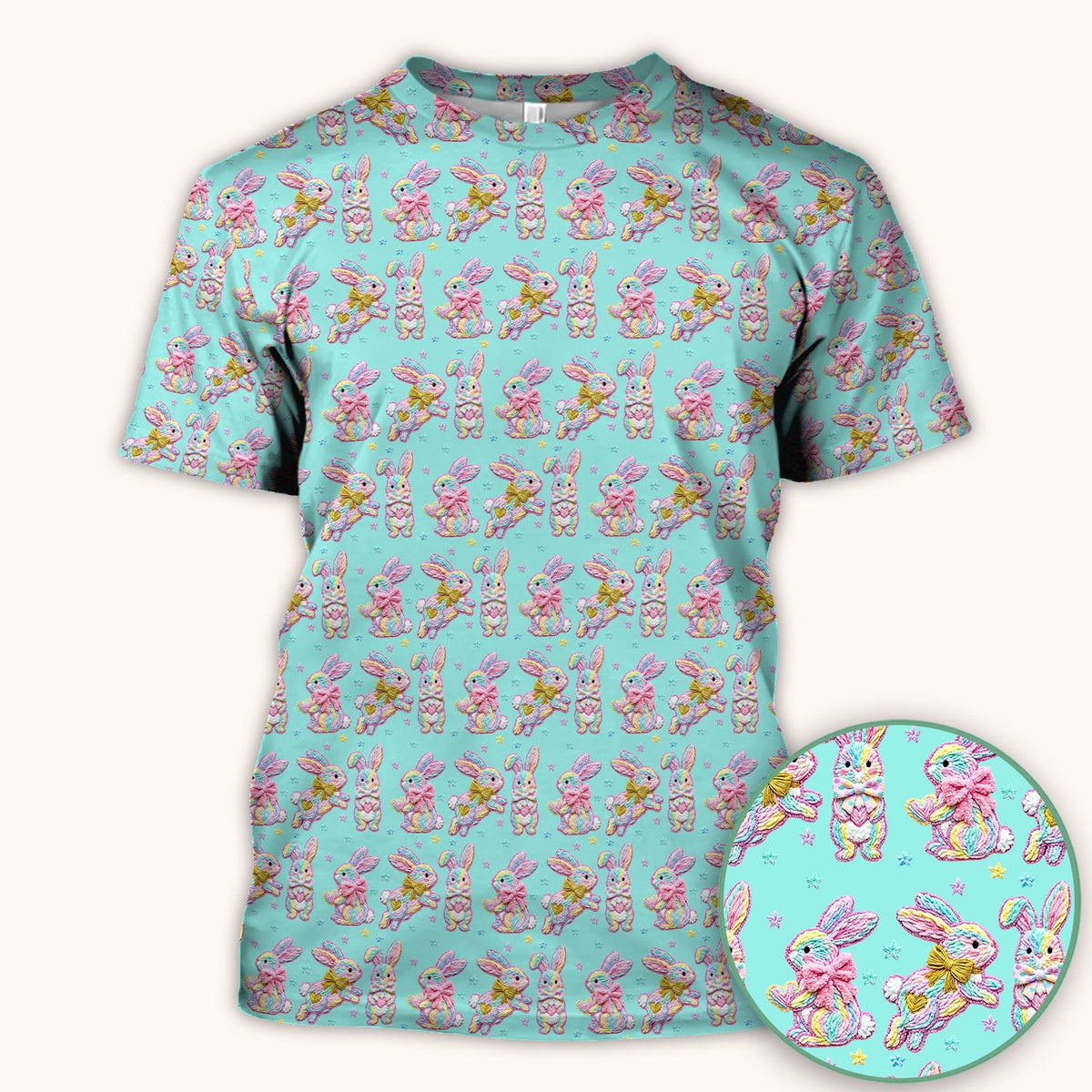 Cartoon Bunny Nurse Scrub Top - Easter Gift