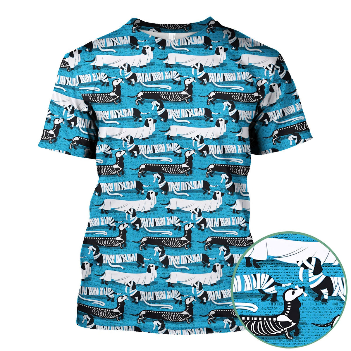 Halloween Dachshund Scrub Top - Funny Dog Skeleton Scrub Shirt Multi Color - Cute Halloween Scrubs Gift for Nurse, CNA, RN, Doctor