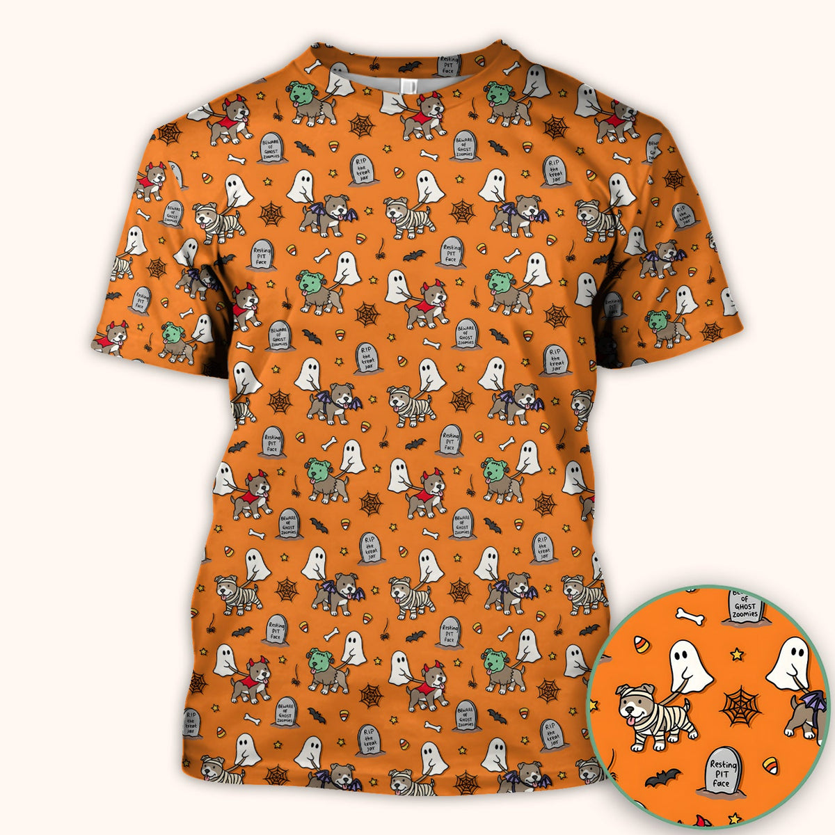 Halloween Pit Bull Costume Nurse Scrub Top