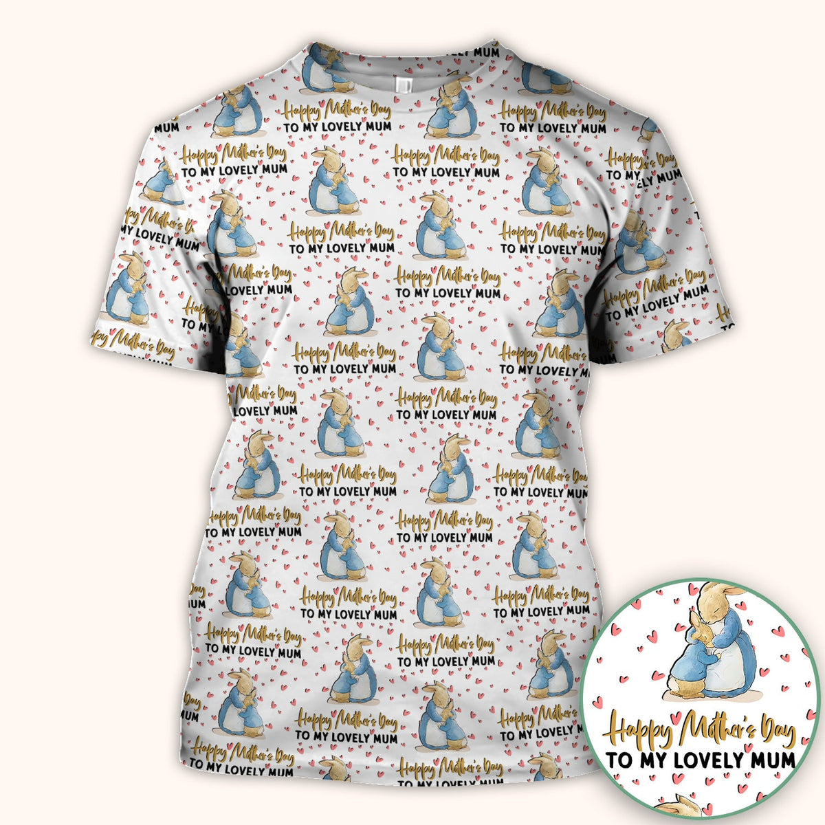 Mothers Day Bunny Love Nurse Scrub Top