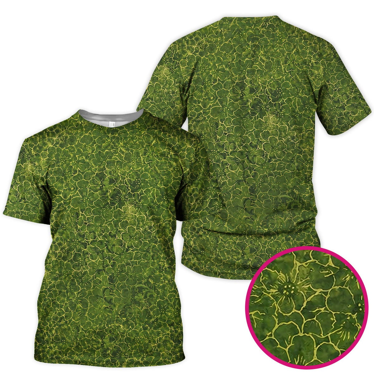 Green Floral Blossom Nurse Scrub Top