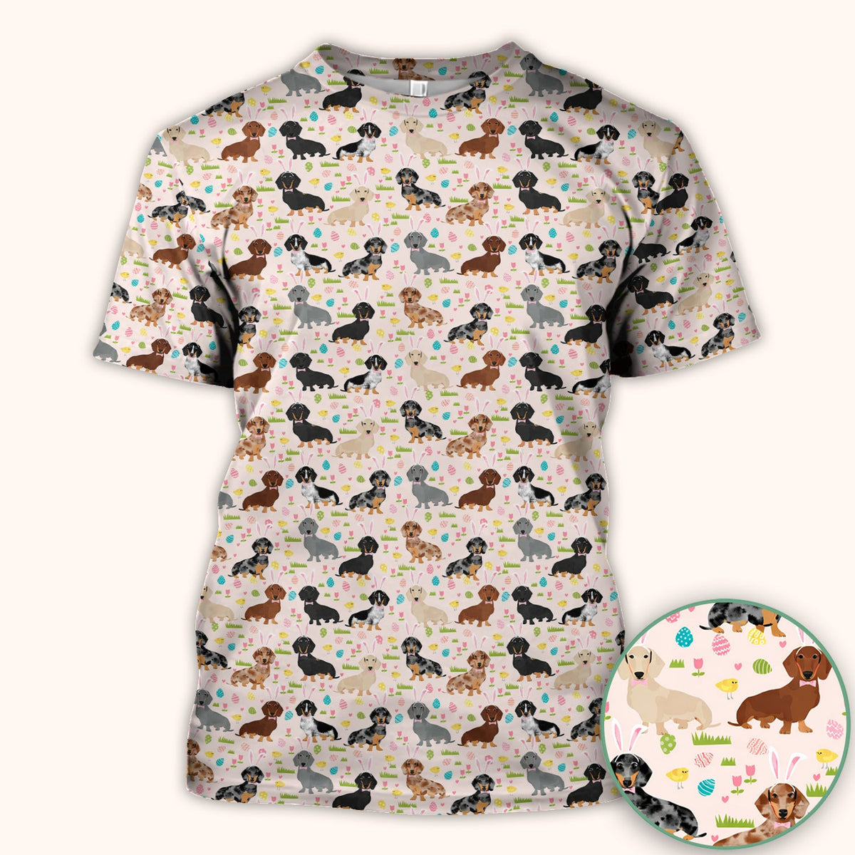 Dachshund Dog Nurse Scrub Top - Easter Gift