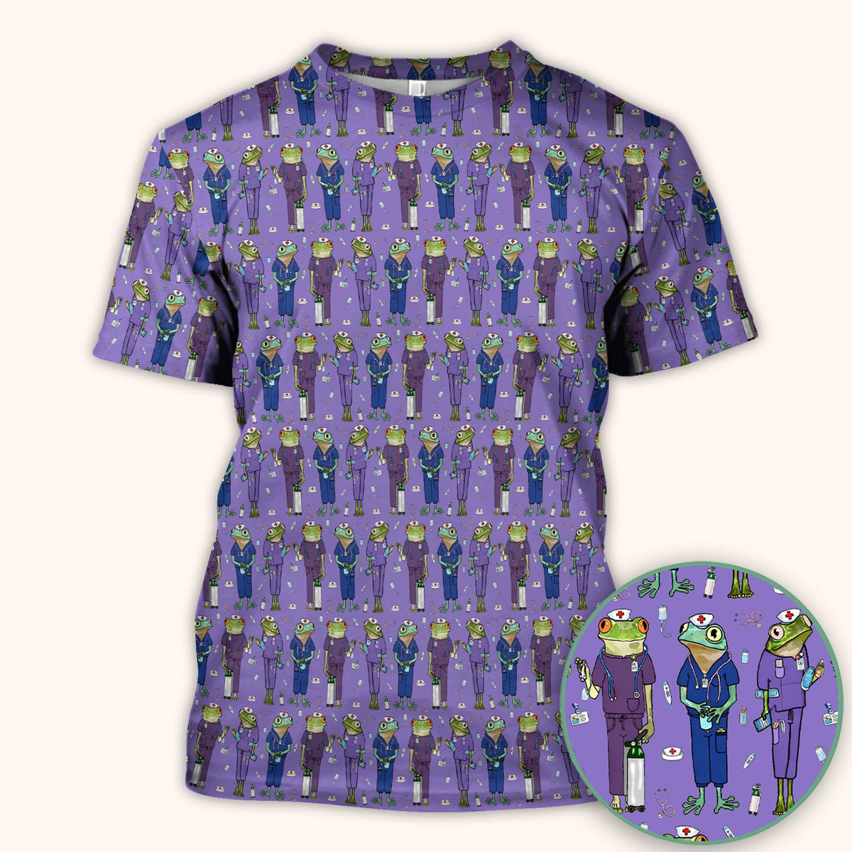 Frog Medical Nurse Scrub Top