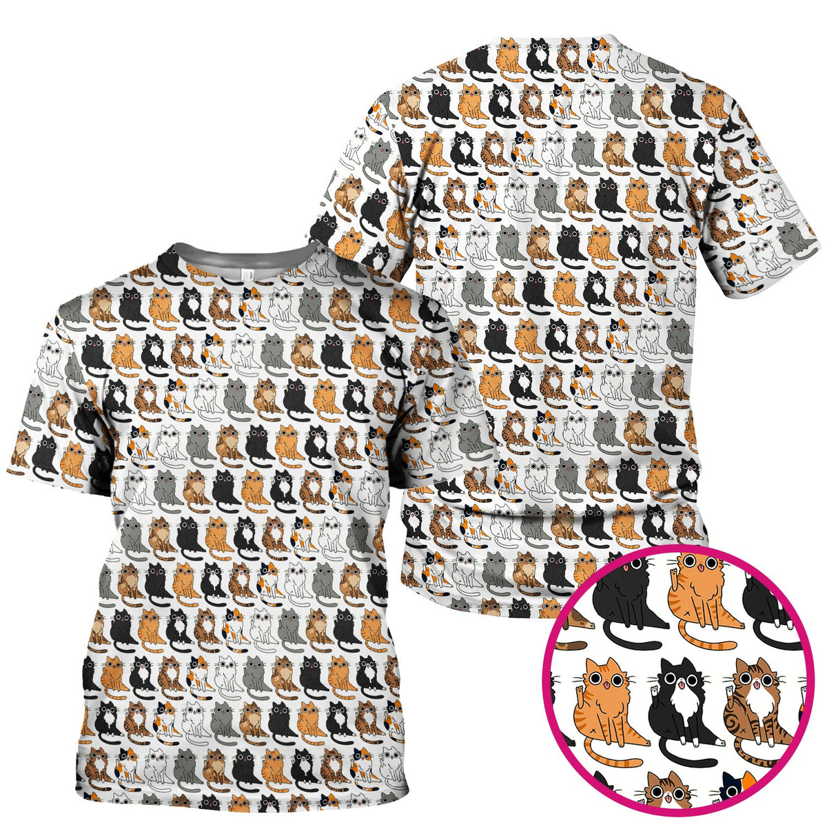 Cat Pattern Nurse Scrub Top