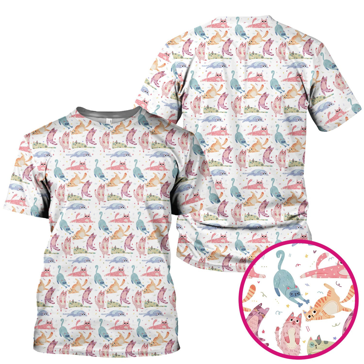 Pastel Cat Nurse Scrub Top