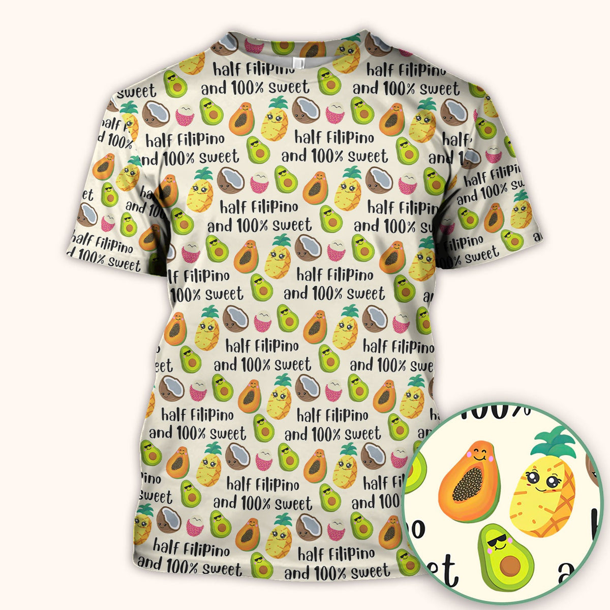 Avocado Fruit Filipino Quote Nurse Scrub Top