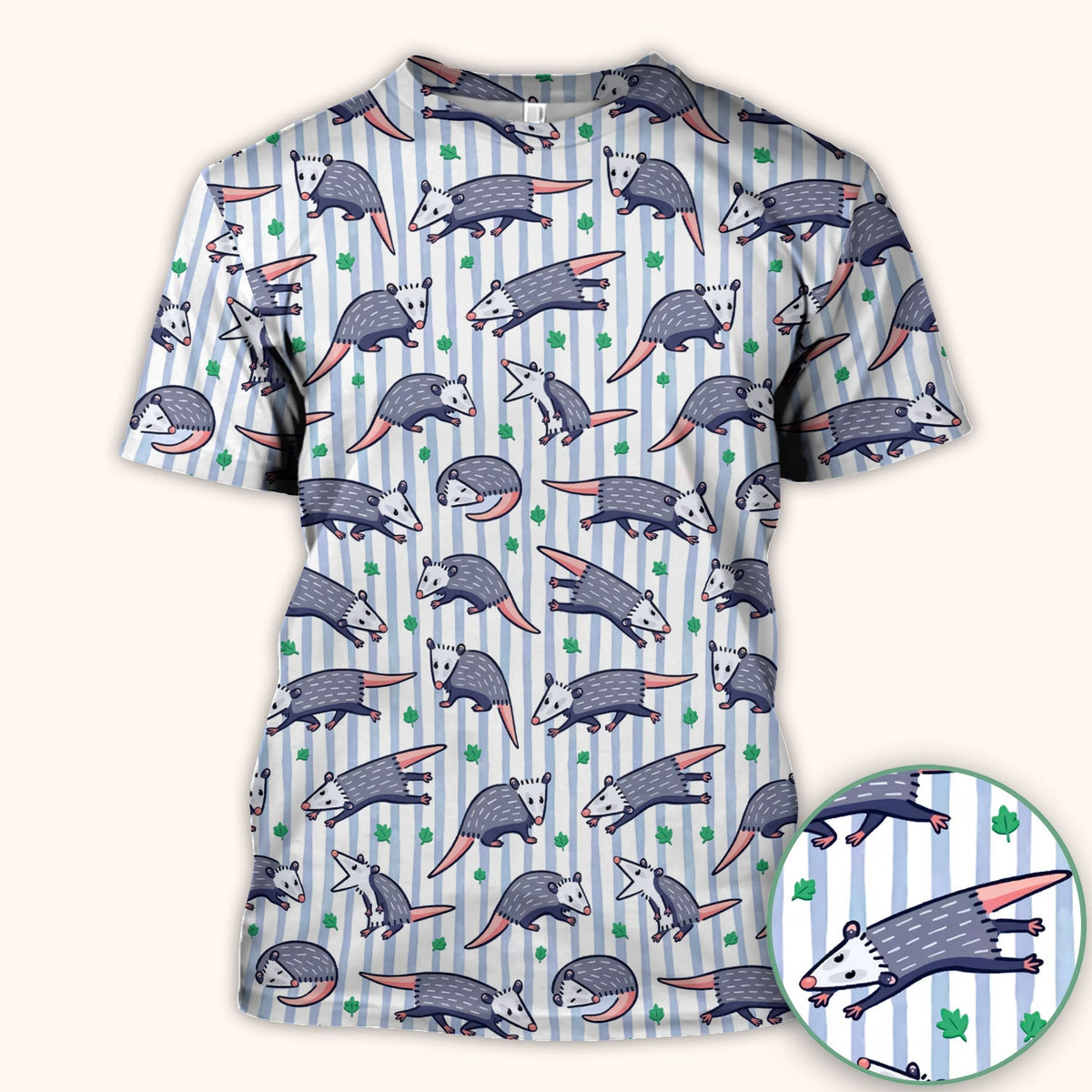Opossum Blue Stripe Nurse Scrub Top