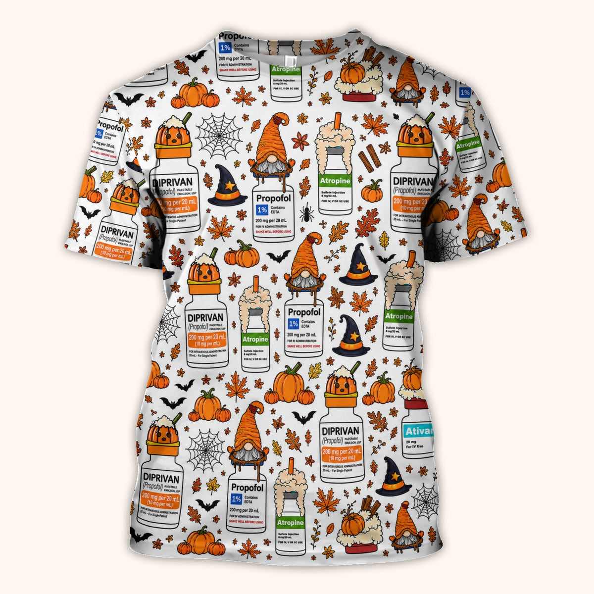 Witch Hat Pumpkin Nurse Scrub Top - Halloween Gift