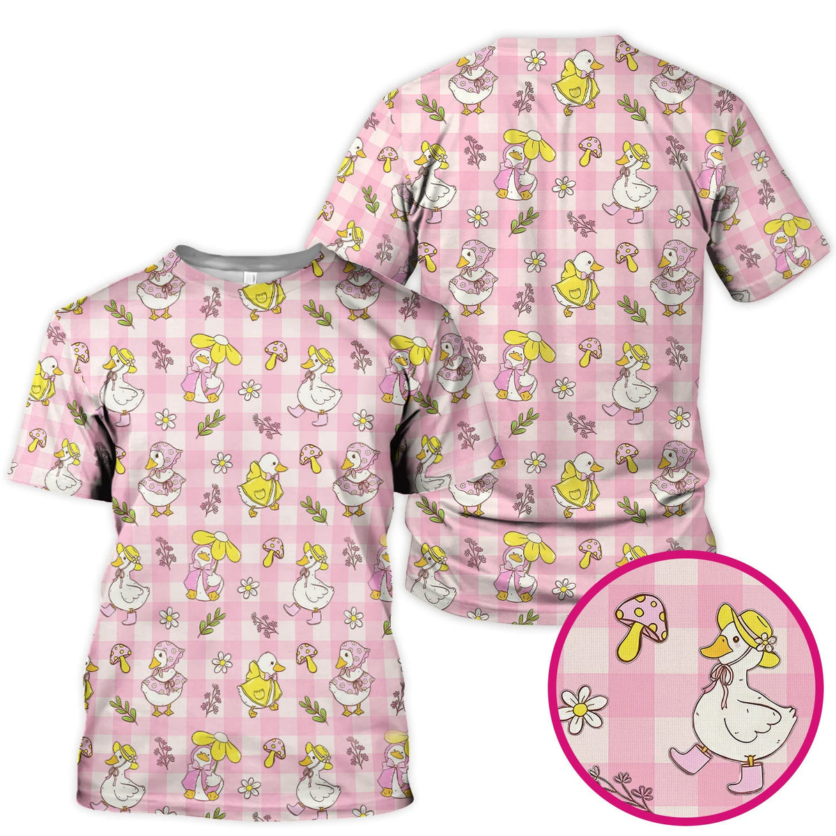 Duck Outfit Gingham Nurse Scrub Top