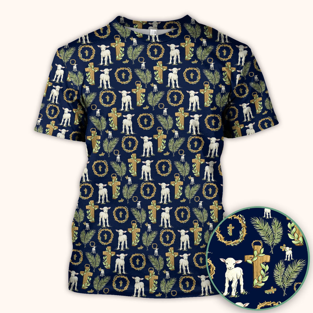 Faith Lamb Cross Nurse Scrub Top