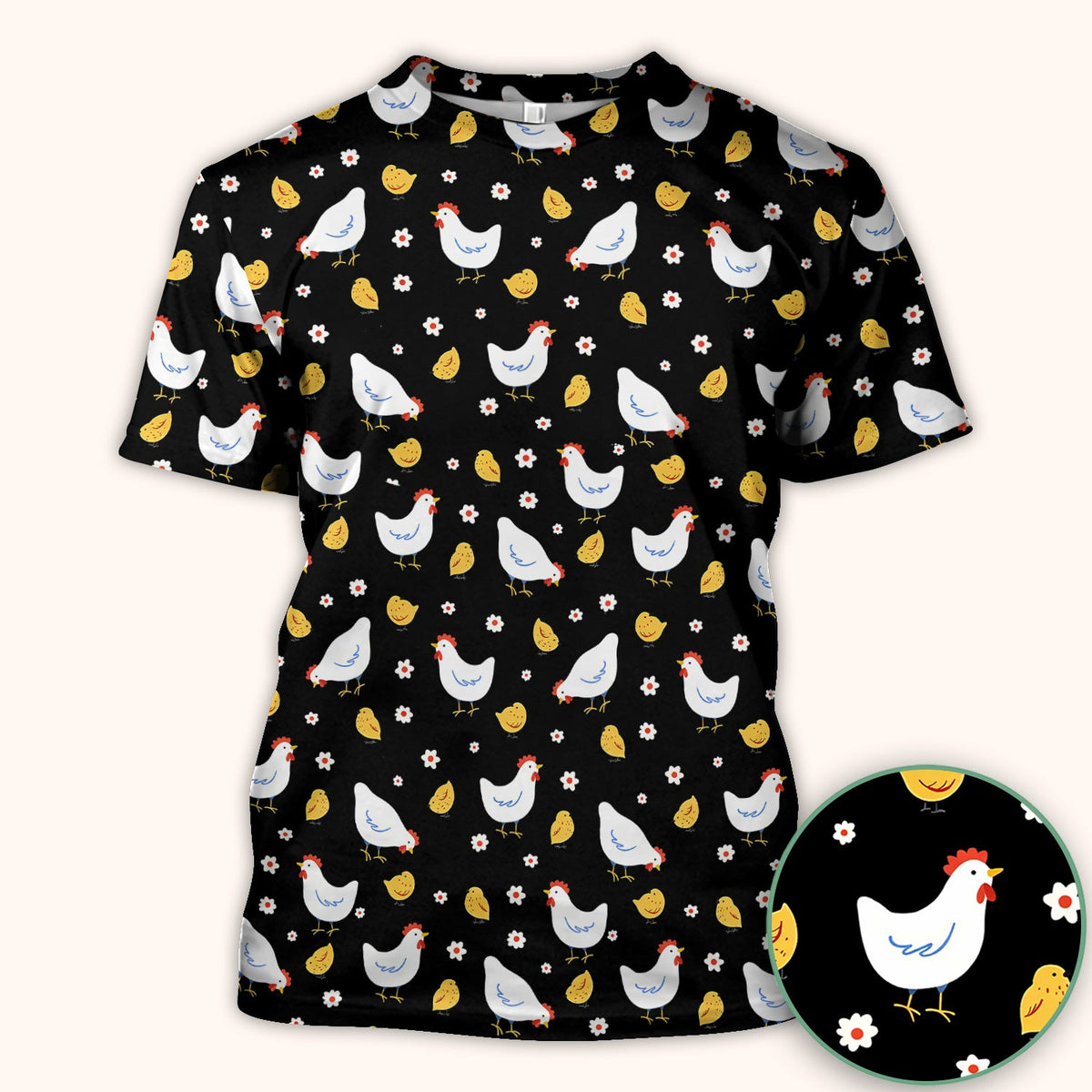 Chicken And Cute Chicks Nurse Scrub Top