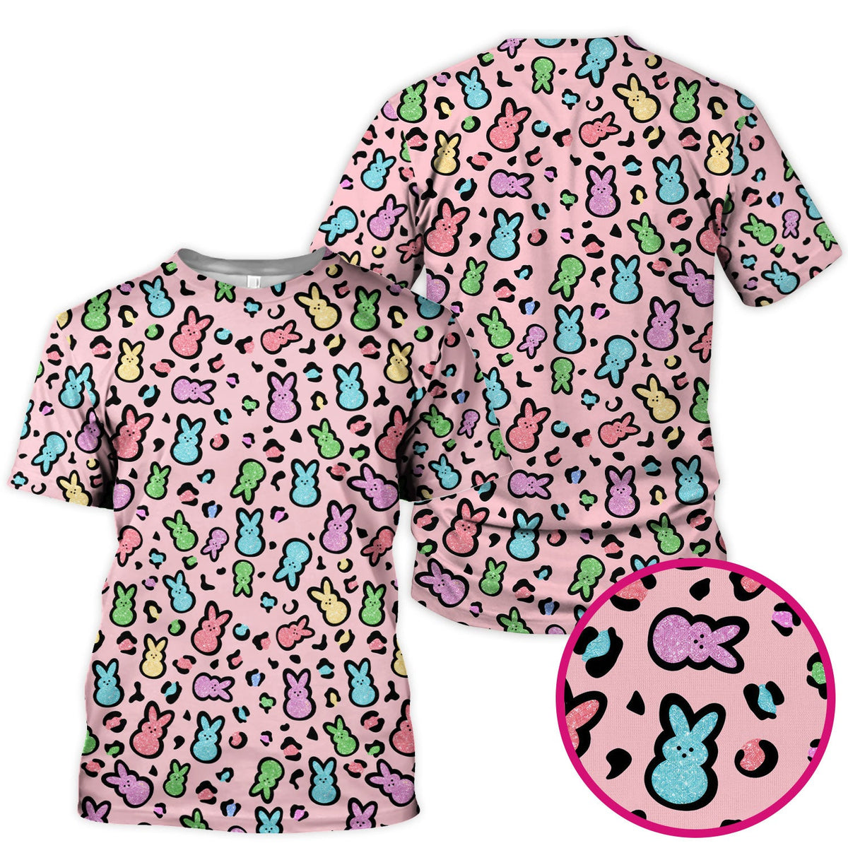 Pastel Bunny Nurse Scrub Top