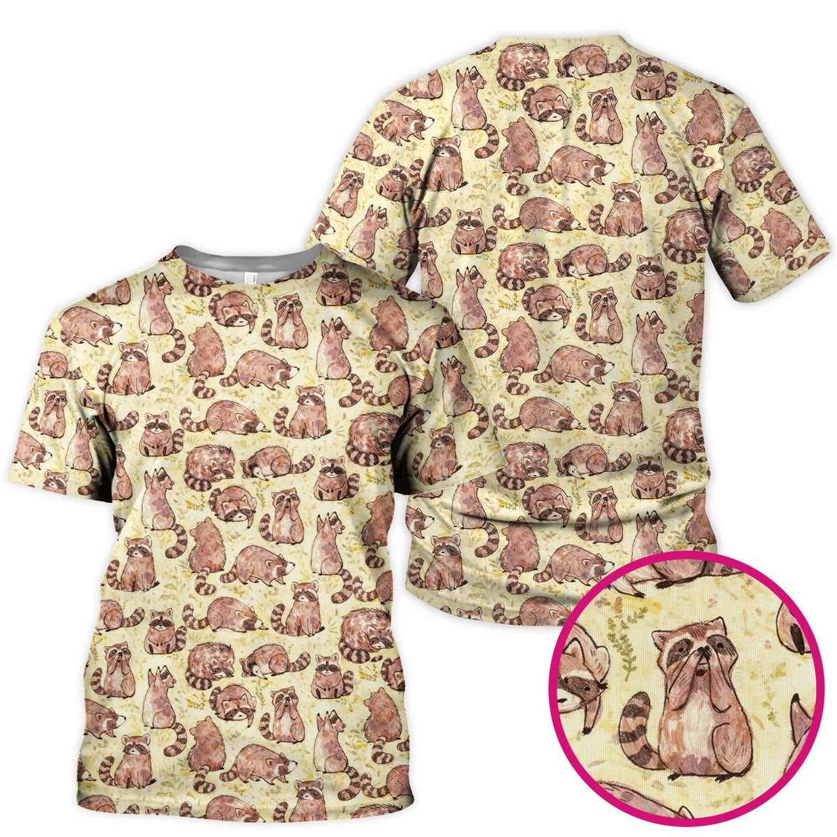 Raccoon Woodland Nurse Scrub Top