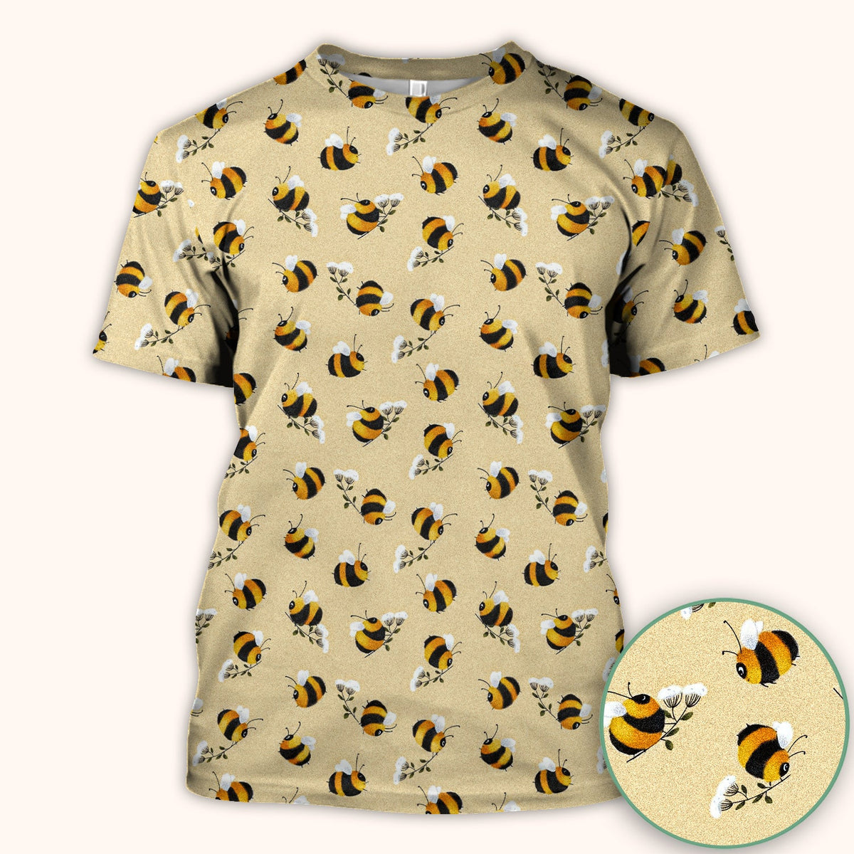 Cute Bumble Bee Blossom Nurse Scrub Top