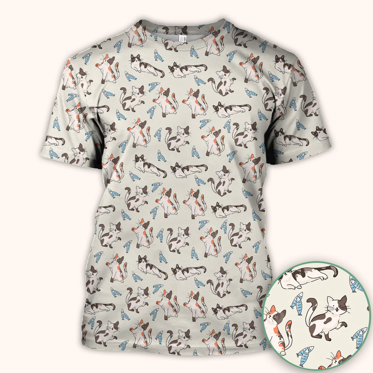 Playful Cats Fish Nurse Scrub Top