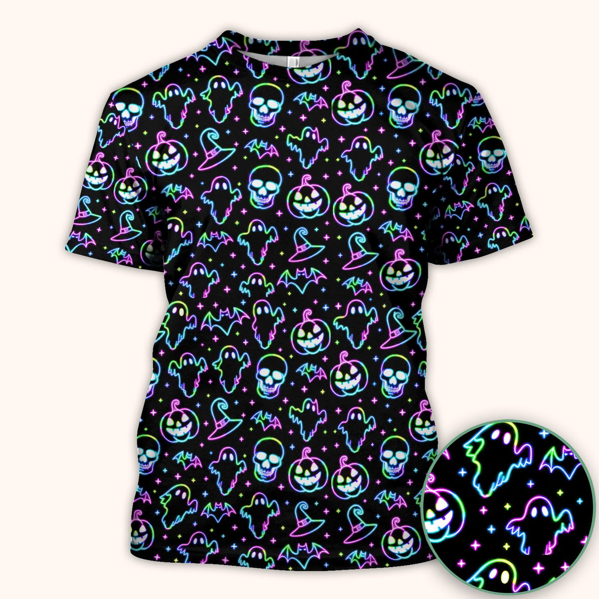 Pumpkin Skull Spooky Nurse Scrub Top