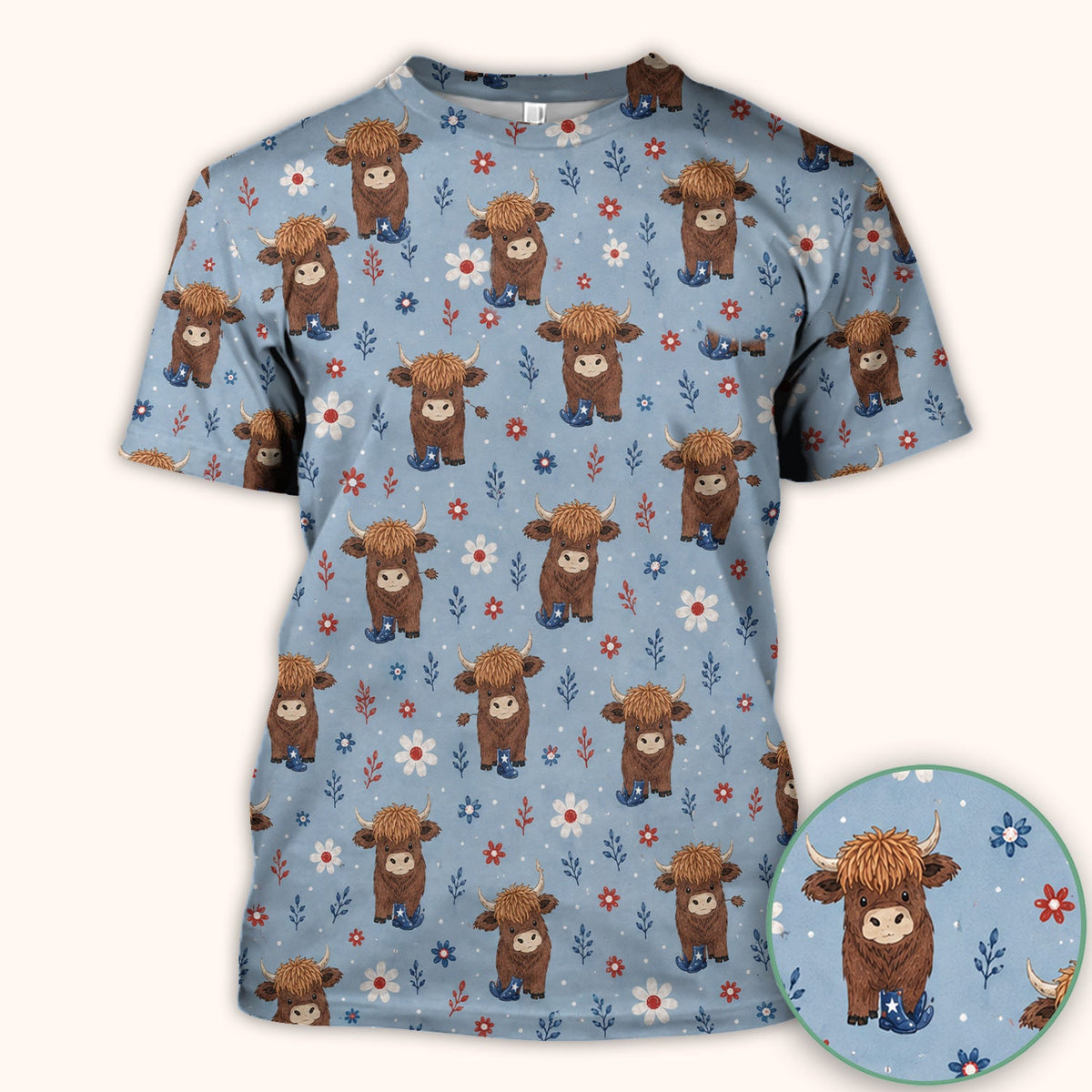 Floral Cowboy Boots Nurse Scrub Top