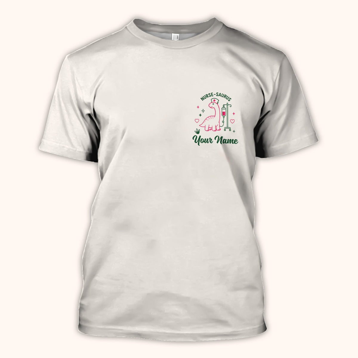 Personalized Dinosaur Nurse Scrub Top